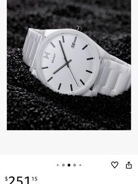 MVMT White Ceramic Watch with Black Accents
